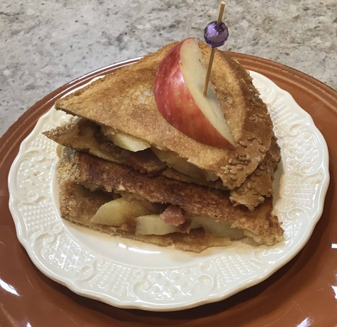 Peanut Butter Apple and Bacon Breakfast Sandwich