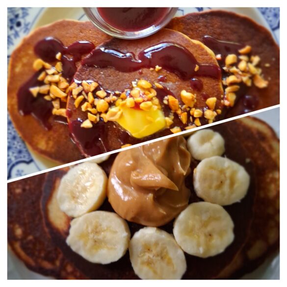 Peanut Butter Protein Pancakes Two Ways (Gluten Free Naturally)